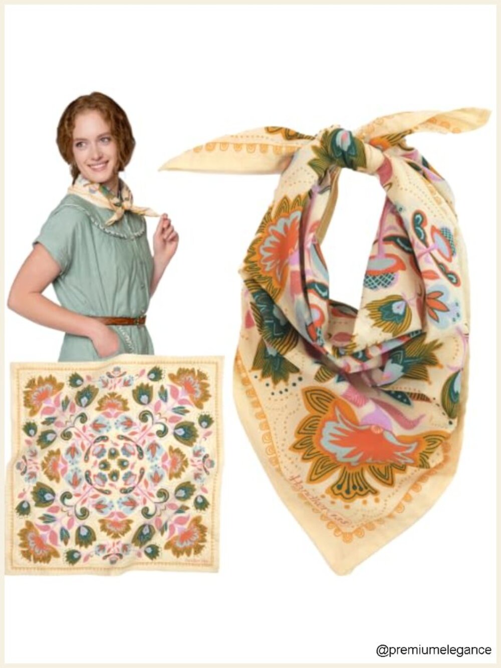 100% Cotton Bandana Hair Scarf 22x22 Women Men Unisex Floral Neck Scarf
